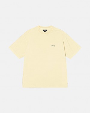 Yellow Men's Stussy Pig. Dyed Inside Out Crew Tees Philippines | VIG-0543