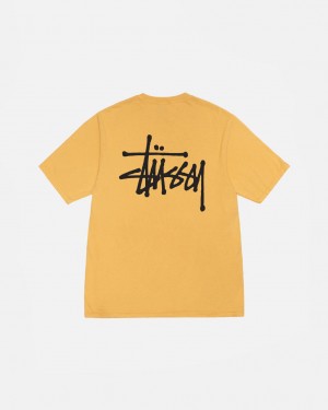 Yellow Women's Stussy Basic Stussy Tee Pigment Dyed Tees Philippines | XXT-1141