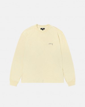 Yellow Women's Stussy Lazy Ls Tees Philippines | TST-2042