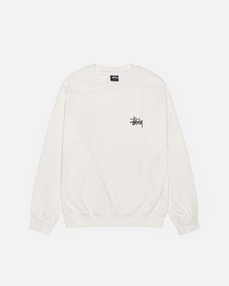 Beige Men's Stussy Basic Stüssy Pigment Dyed Crew Sweatshirts Philippines | DTS-6698