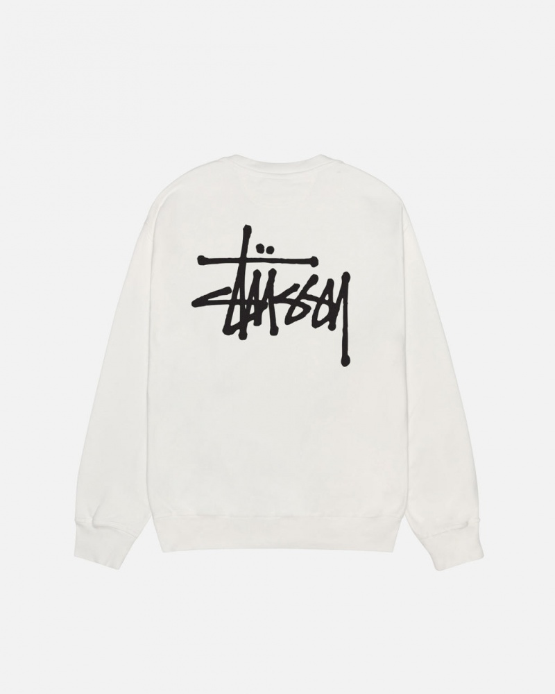 Beige Men\'s Stussy Basic Stüssy Pigment Dyed Crew Sweatshirts Philippines | DTS-6698