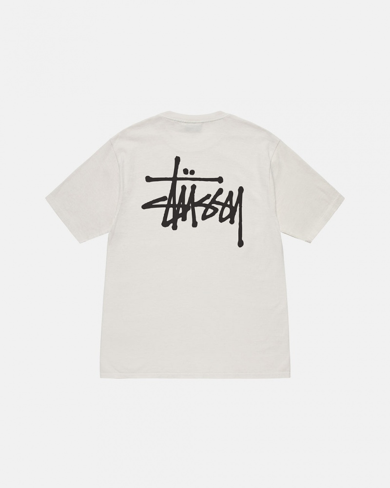 Beige Men\'s Stussy Basic Stussy Tees Philippines | HNB-1225