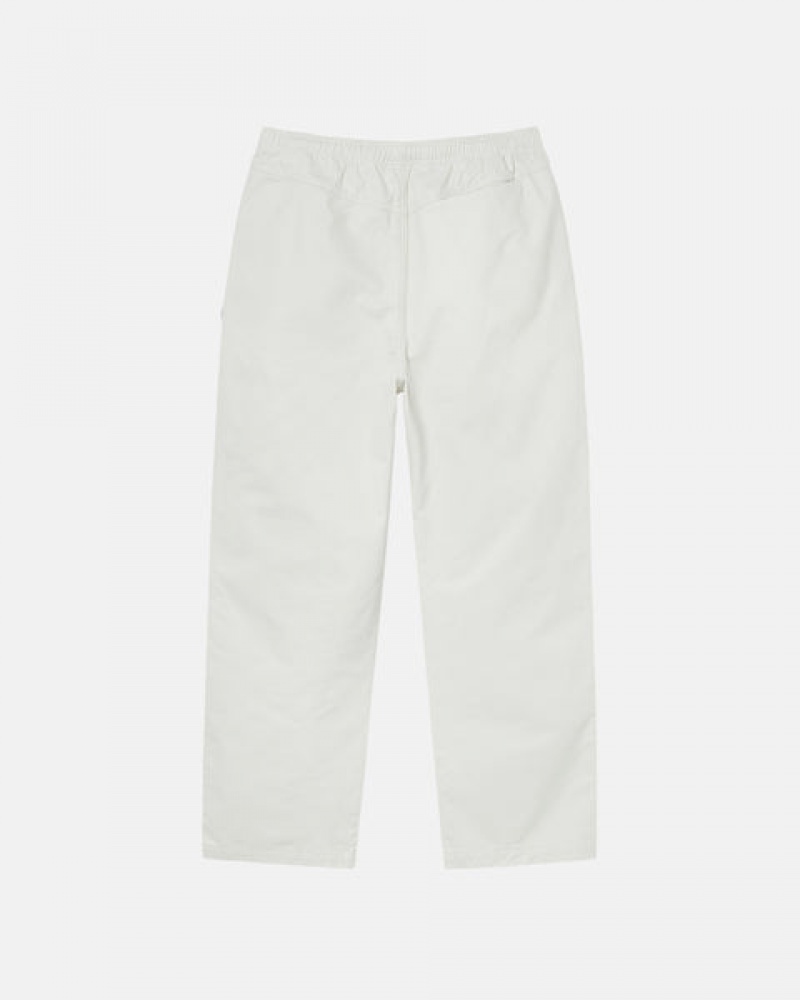 Beige Men's Stussy Beach Pant Brushed Cotton Pants Philippines | NNA-2625