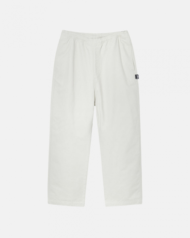 Beige Men\'s Stussy Beach Pant Brushed Cotton Pants Philippines | NNA-2625