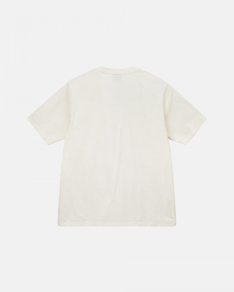 Beige Men's Stussy Pigment Dyed Crew Tops Philippines | YXL-5263