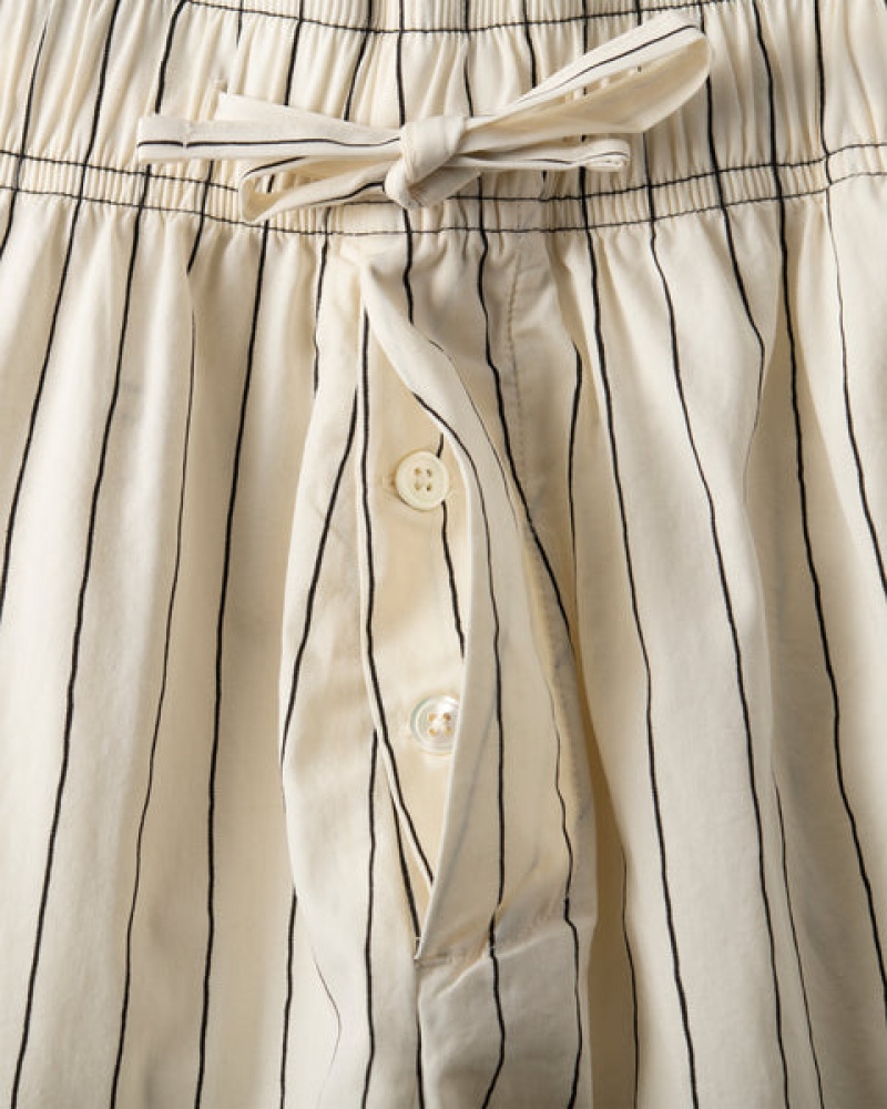 Beige Men's Stussy Tekla Poplin Pyjama Shorts Philippines | MYC-1319