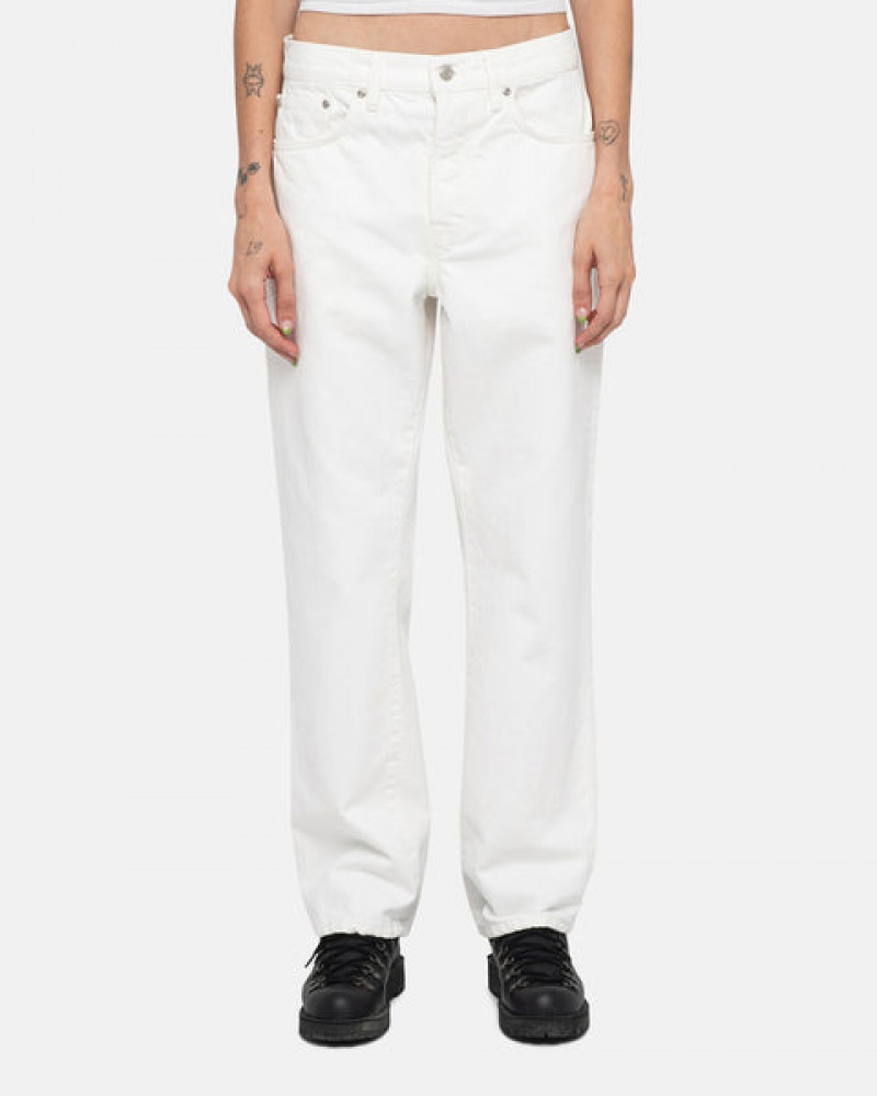 Beige Women's Stussy Classic Jean Overdyed Pants Philippines | PCE-8435