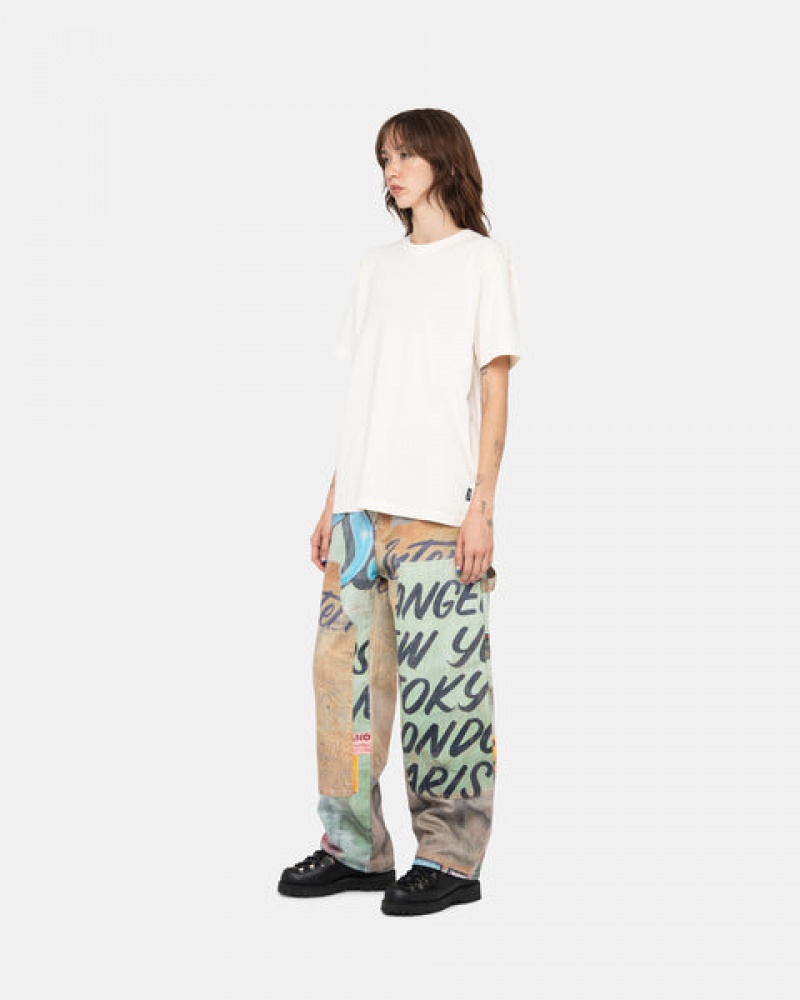 Beige Women's Stussy Pigment Dyed Crew Tops Philippines | YCG-4682