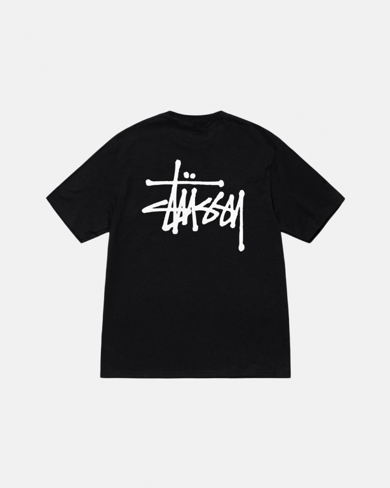 Black Men\'s Stussy Basic Stussy Tees Philippines | NBA-3475