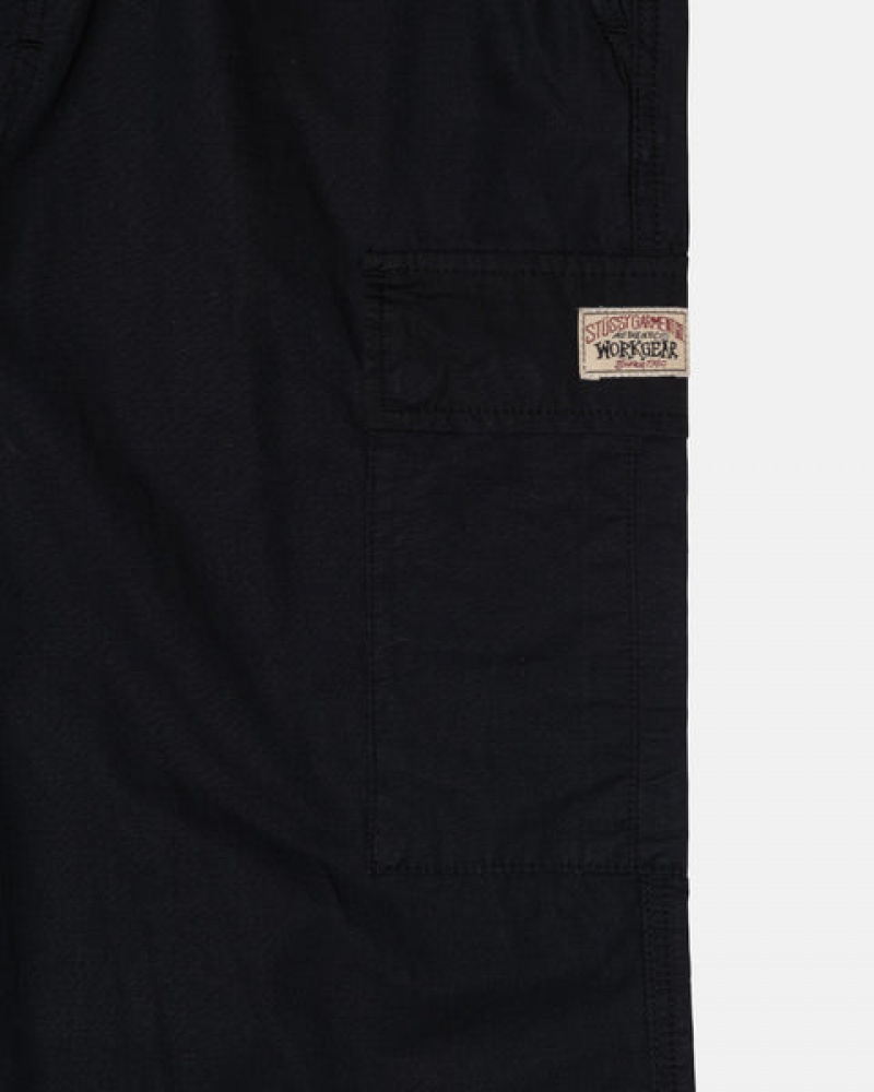 Black Men's Stussy Beach Pant Ripstop Cargo Pants Philippines | VKC-4634