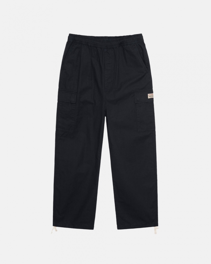 Black Men\'s Stussy Beach Pant Ripstop Cargo Pants Philippines | VKC-4634