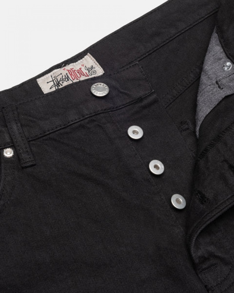 Black Men's Stussy Big Ol' Jean Overdyed Denim Philippines | OXG-8961