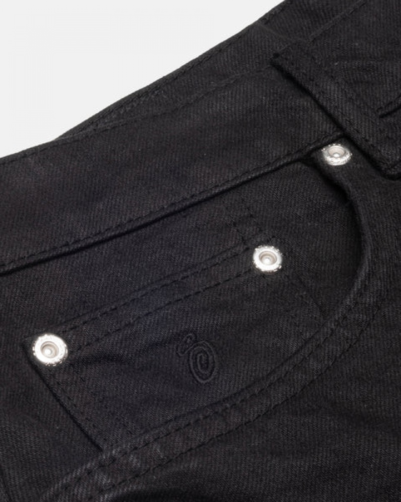 Black Men's Stussy Big Ol' Jean Overdyed Denim Philippines | OXG-8961