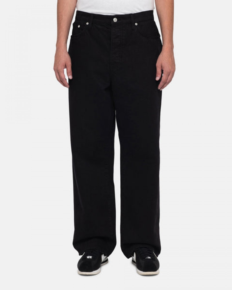 Black Men's Stussy Big Ol' Jean Overdyed Denim Philippines | OXG-8961