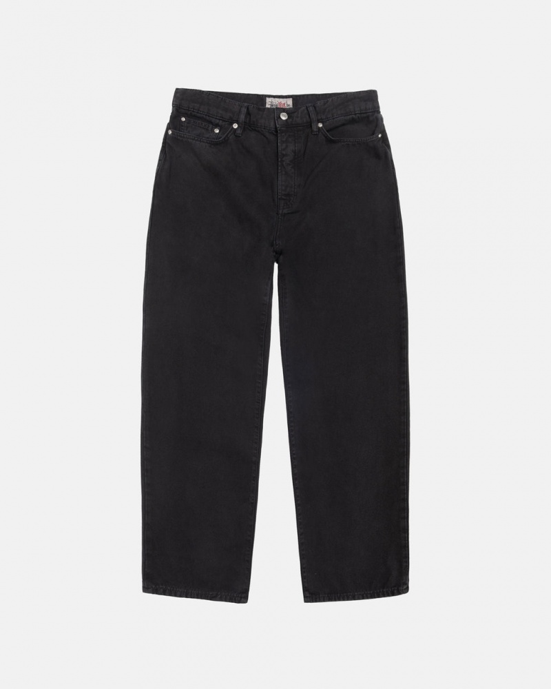 Black Men\'s Stussy Big Ol\' Jean Washed Canvas Pants Philippines | OCS-4129