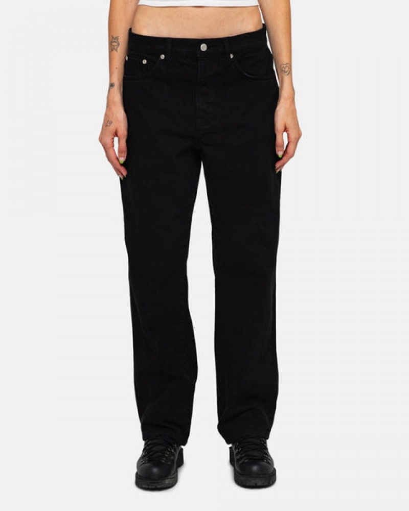 Black Men's Stussy Classic Jean Overdyed Denim Philippines | RFI-1584