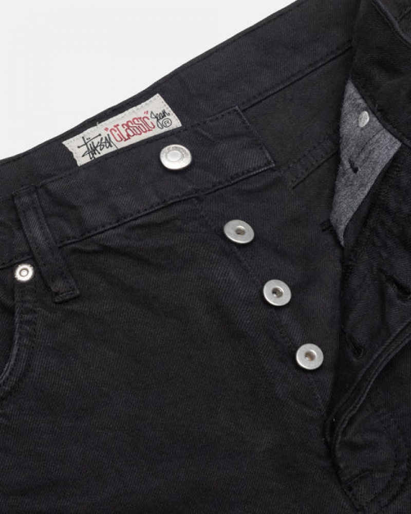 Black Men's Stussy Classic Jean Overdyed Denim Philippines | RFI-1584