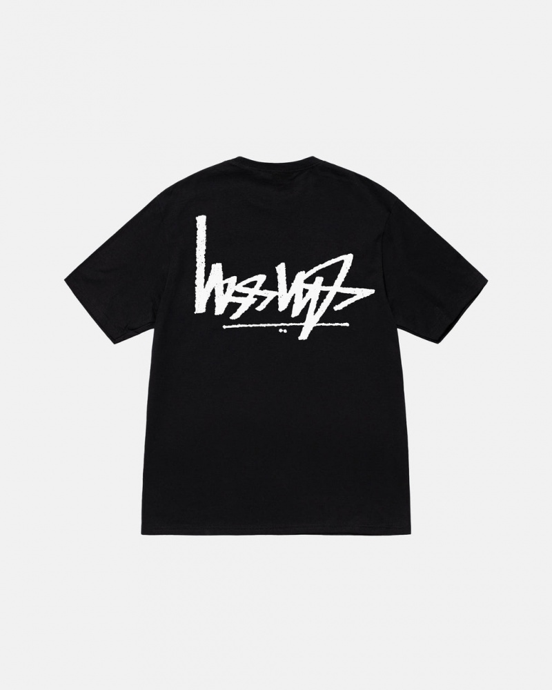 Black Men\'s Stussy Flipped Tees Philippines | CSC-6859