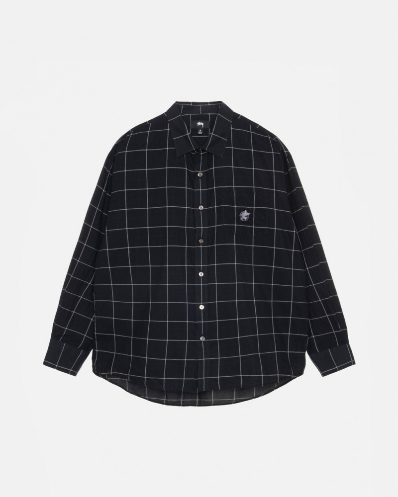 Black Men\'s Stussy Light Weight Classic Shirts Philippines | QSY-2534