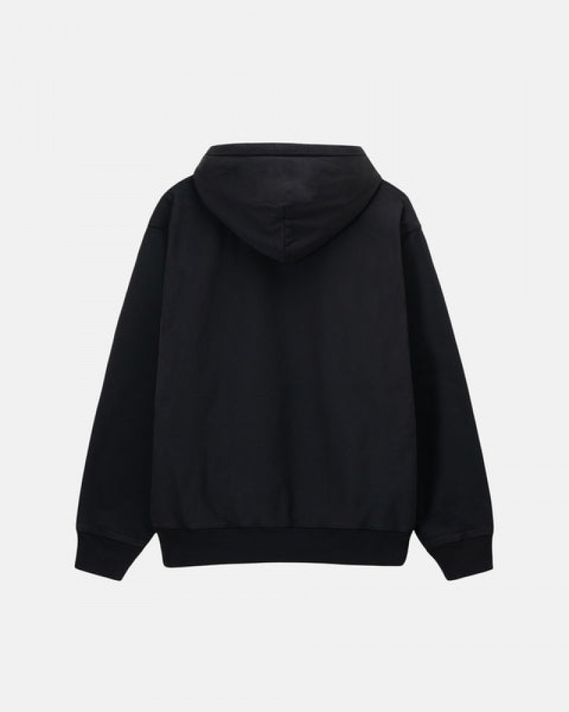 Black Men's Stussy Overdyed Stock Logo Hoodie Philippines | VZE-3078