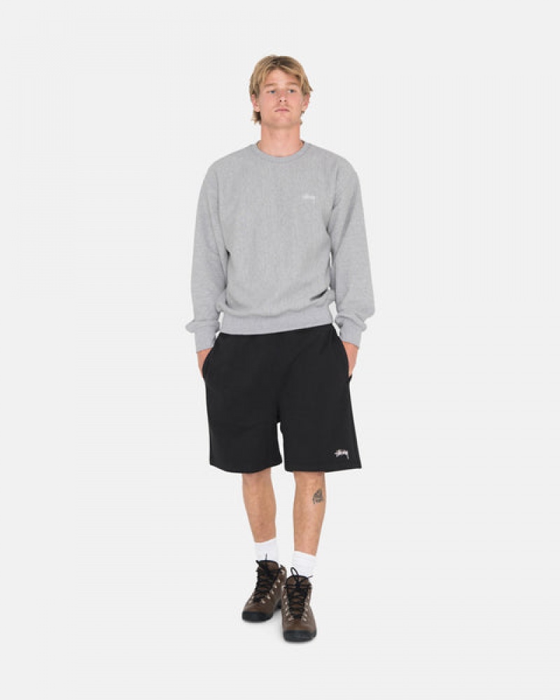 Black Men's Stussy Overdyed Stock Logo Sweat Shorts Philippines | TPG-6503