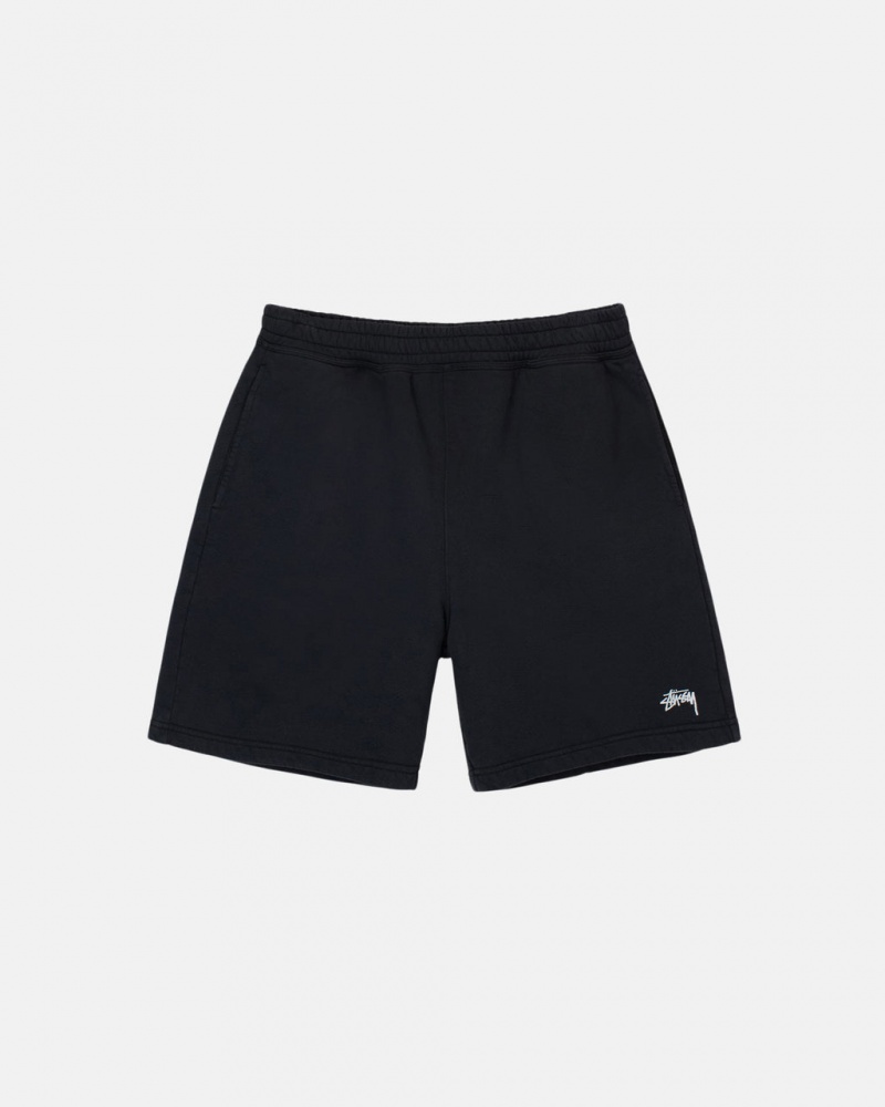 Black Men\'s Stussy Overdyed Stock Logo Sweat Shorts Philippines | TPG-6503