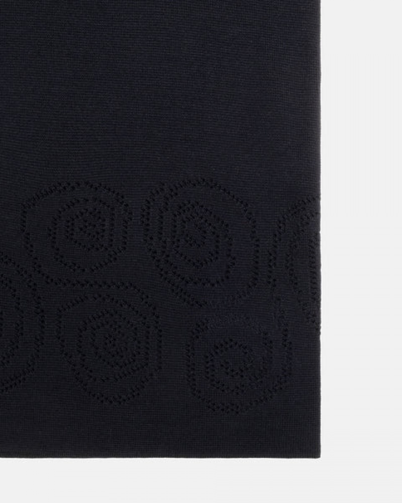 Black Men's Stussy Perforated Swirl Knit Shirts Philippines | URS-4781