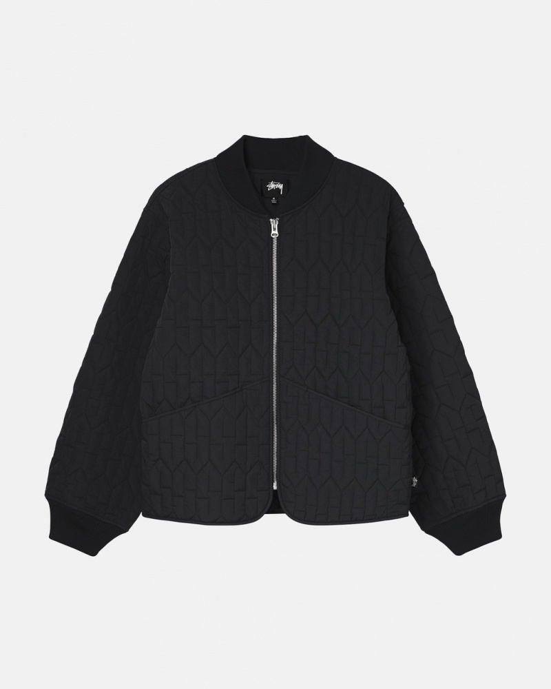 Black Men\'s Stussy S Quilted Liner Jackets Philippines | RIG-2080