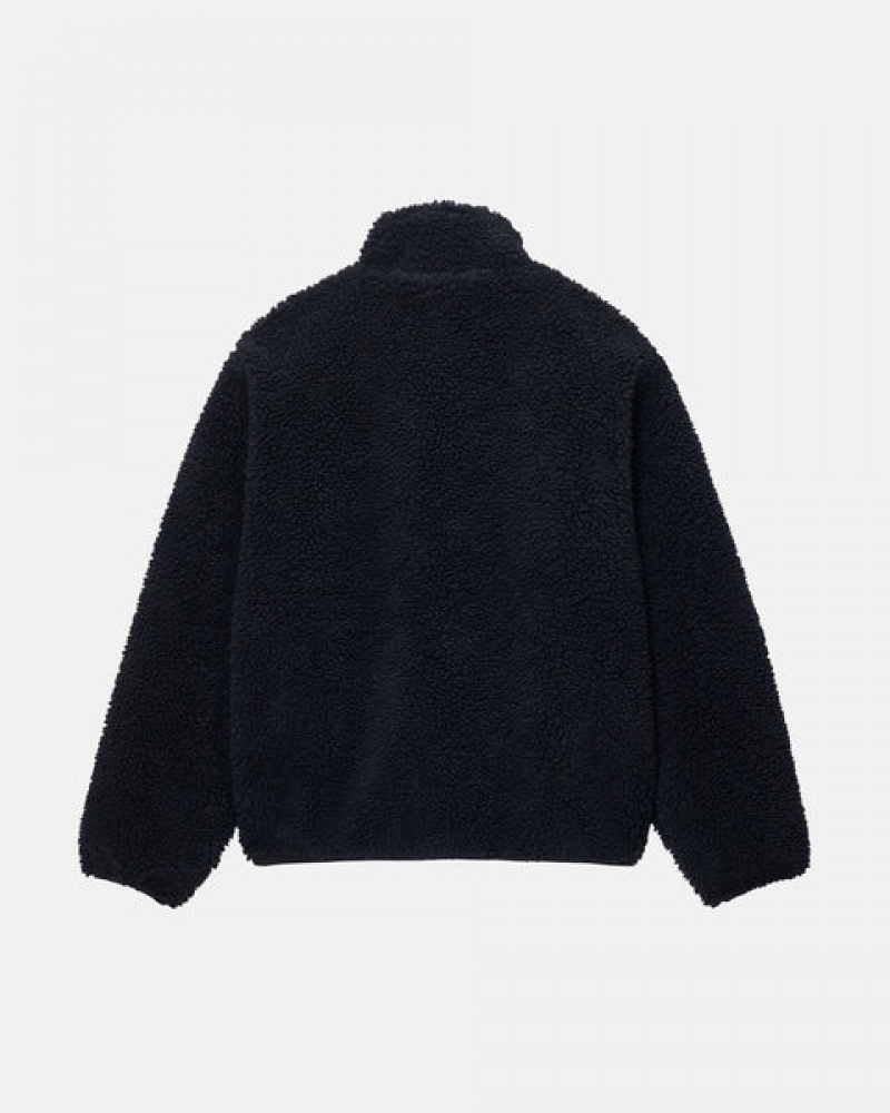 Black Men's Stussy Sherpa Reversible Jackets Philippines | IYO-8358