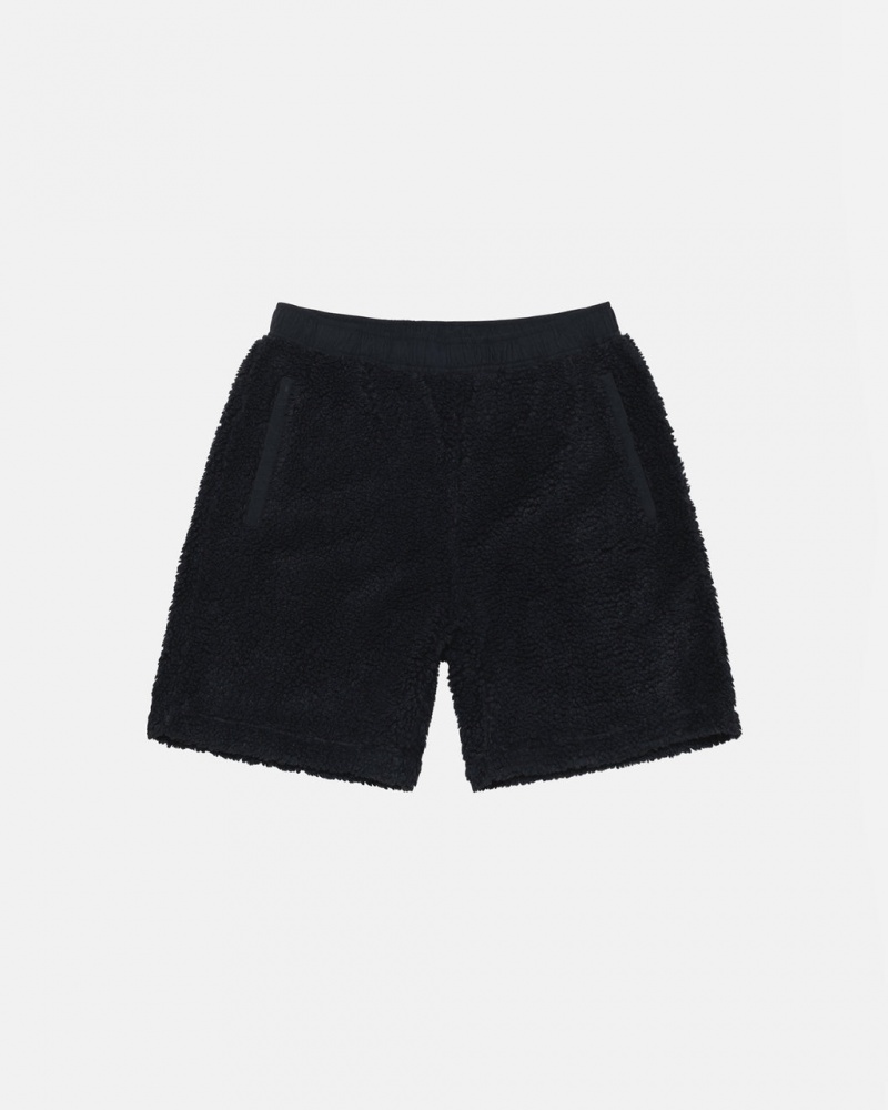 Black Men\'s Stussy Sherpa Shorts Philippines | LOT-8970