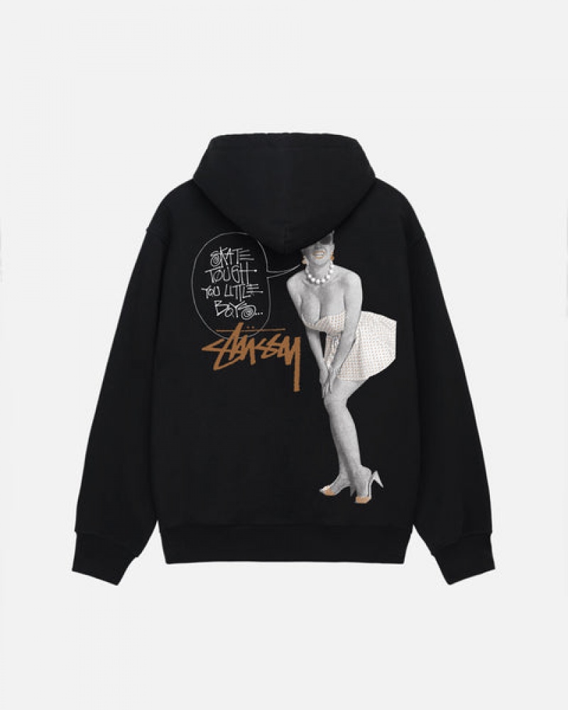 Black Men's Stussy Skate Tough Zip Hoodie Philippines | JVU-9235