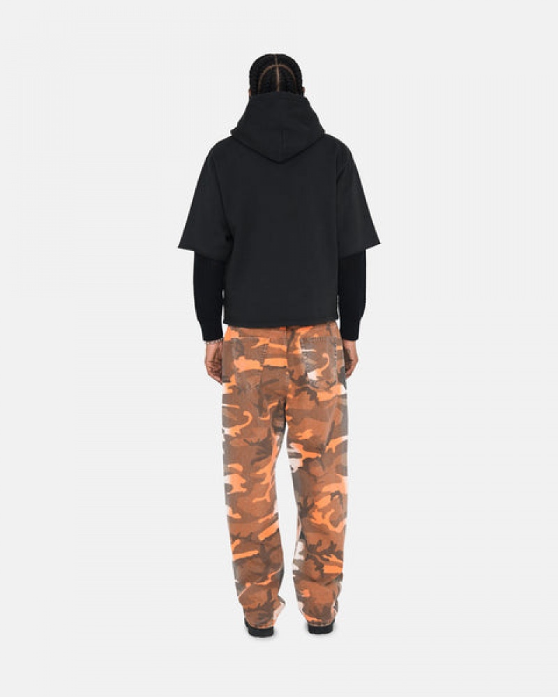 Black Men's Stussy Ss Boxy Cropped Hoodie Philippines | STQ-6799