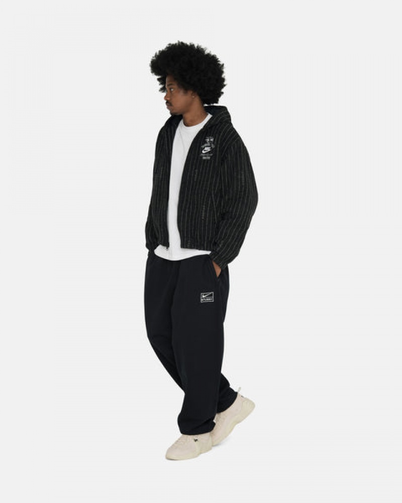 Black Men's Stussy Stone Wash Fleece Pant Sweatpants Philippines | LUR-8713