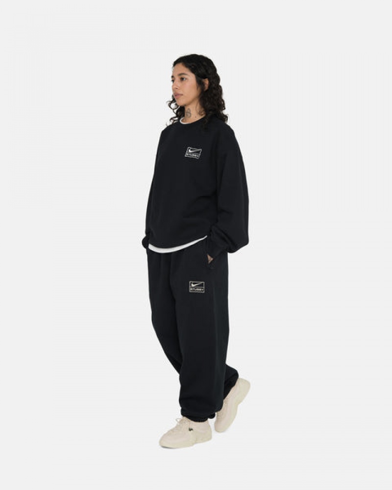 Black Men's Stussy Stone Wash Fleece Pant Sweatpants Philippines | LUR-8713