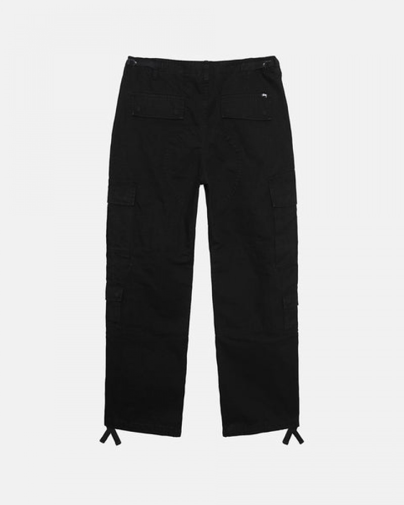 Black Men's Stussy Surplus Cargo Ripstop Pants Philippines | LUC-3523