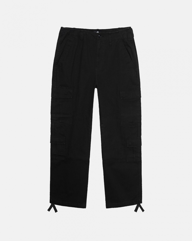 Black Men\'s Stussy Surplus Cargo Ripstop Pants Philippines | LUC-3523