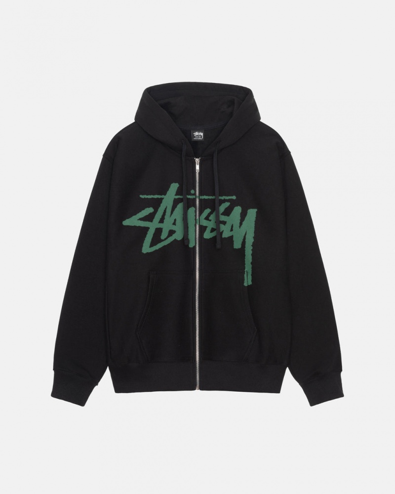 Black Men\'s Stussy Venus Zip Hood Sweatshirts Philippines | BST-1074