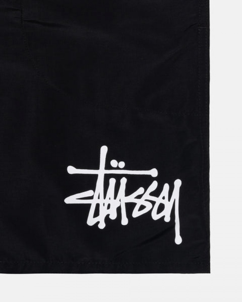 Black Men's Stussy Water Short Big Basic Shorts Philippines | HRI-8566