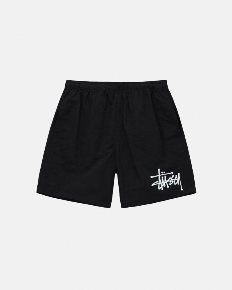 Black Men\'s Stussy Water Short Big Basic Shorts Philippines | HRI-8566