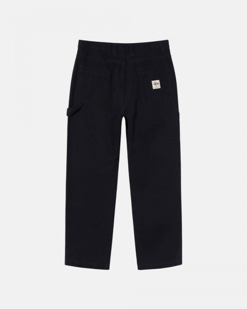 Black Men's Stussy Work Pant Canvas Pants Philippines | BCQ-0147