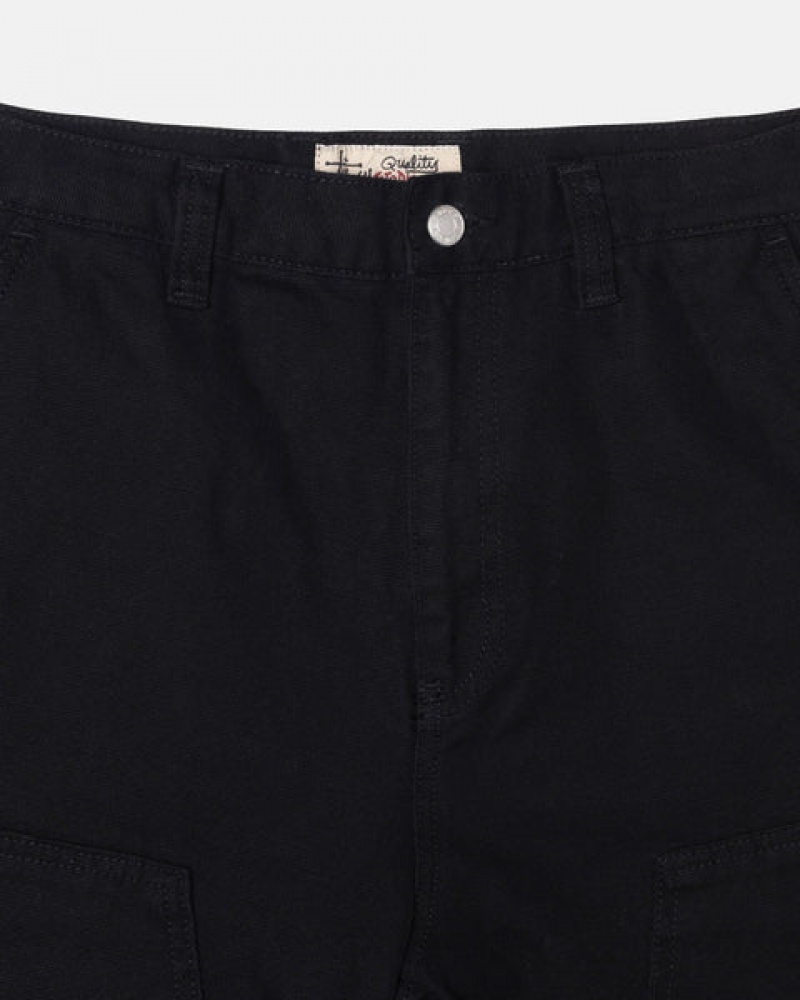 Black Men's Stussy Work Pant Canvas Pants Philippines | BCQ-0147