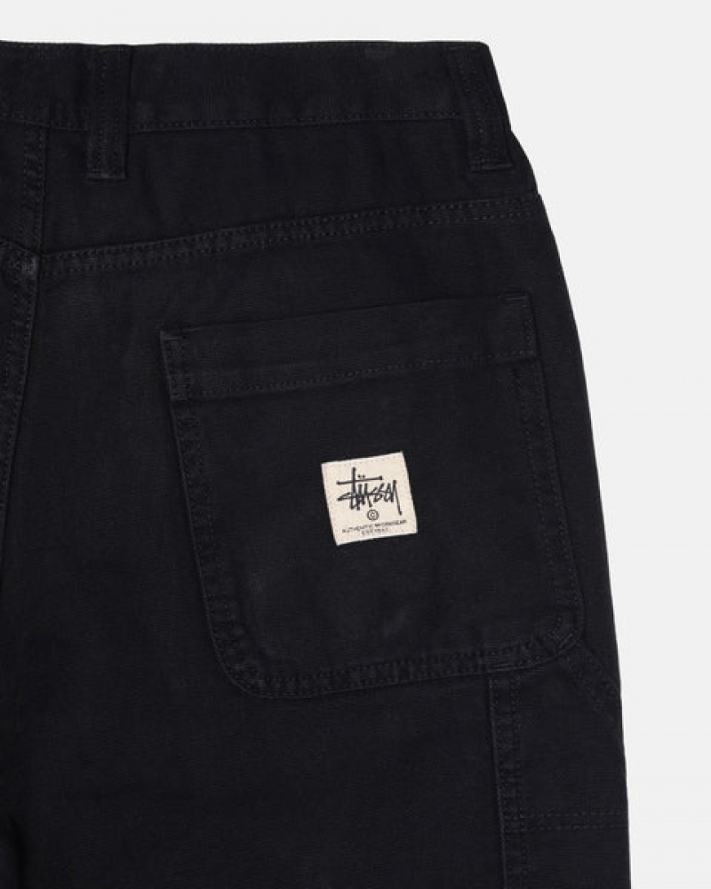 Black Men's Stussy Work Pant Canvas Pants Philippines | BCQ-0147