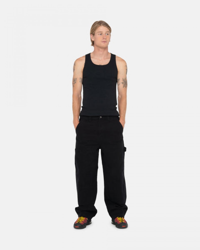 Black Men's Stussy Work Pant Canvas Pants Philippines | BCQ-0147