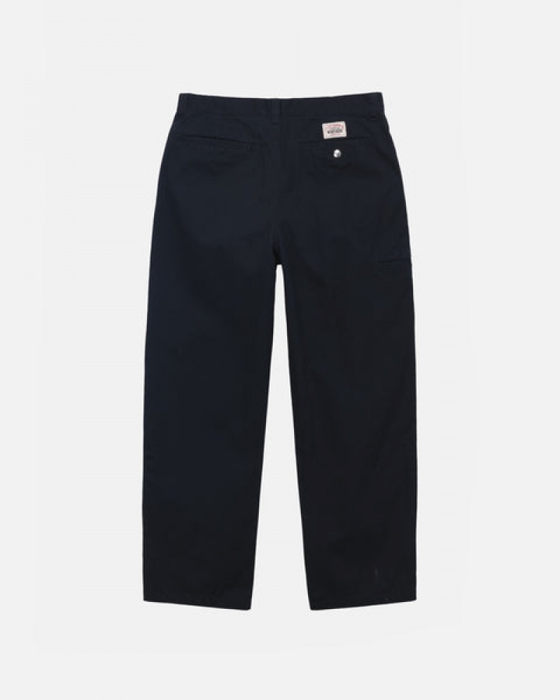 Black Men's Stussy Workgear Trouser Twill Pants Philippines | MVB-0668