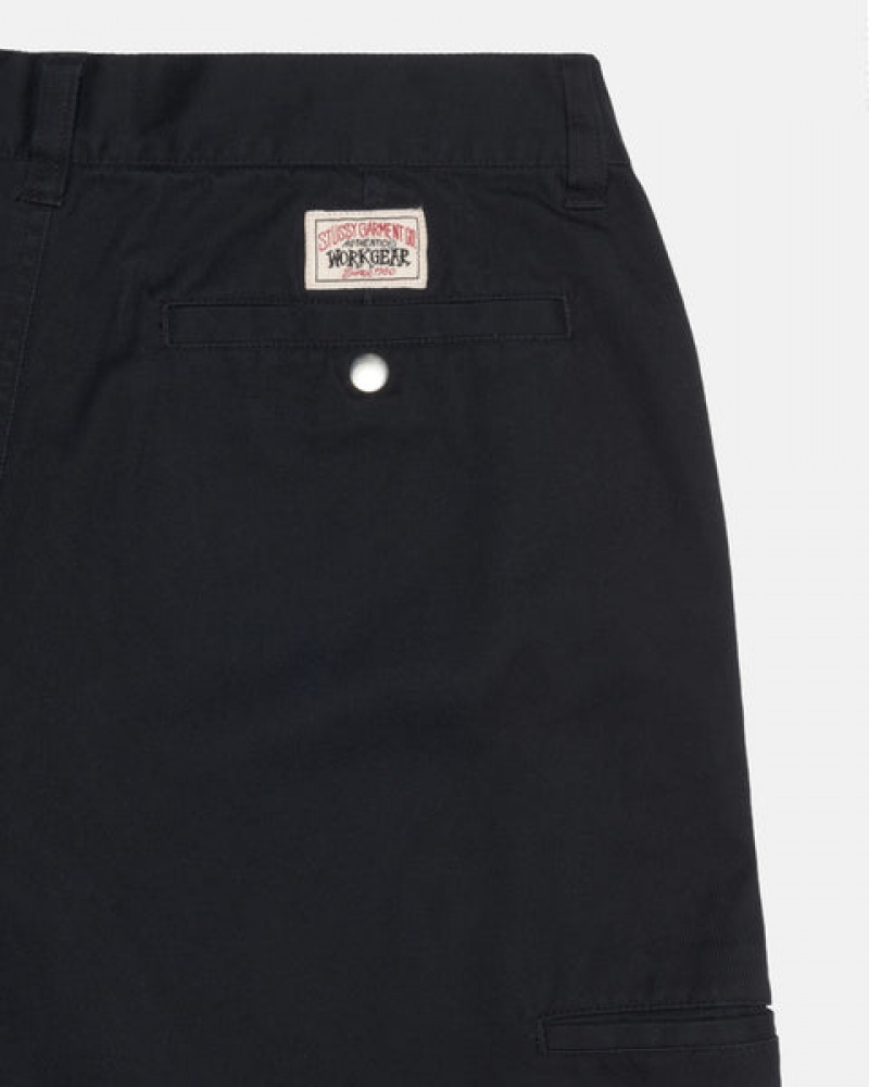 Black Men's Stussy Workgear Trouser Twill Pants Philippines | MVB-0668