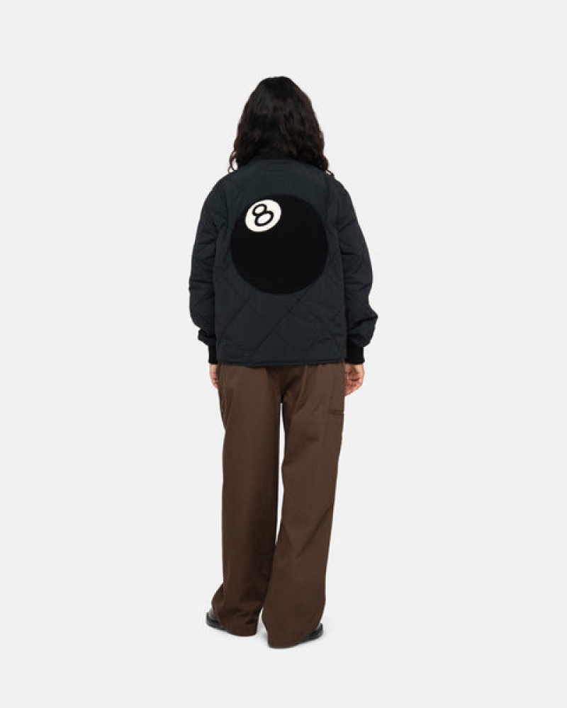 Black Women's Stussy 8 Ball Quilted Liner Jackets Philippines | OYX-2274