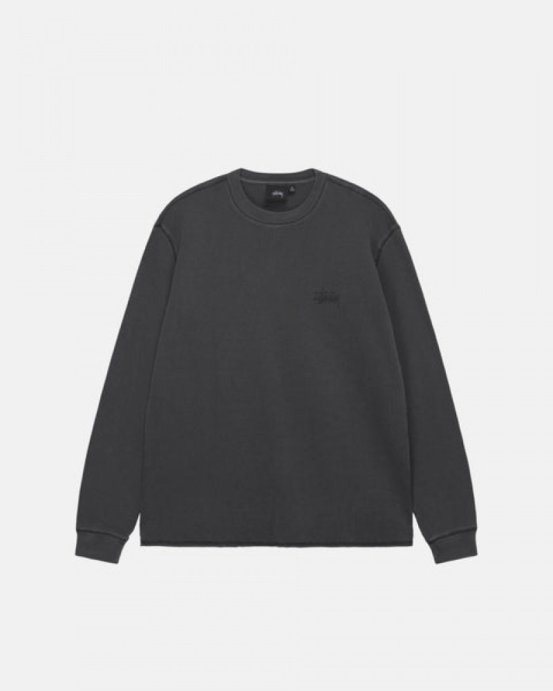 Black Women's Stussy Basic Stock Ls Thermal Tops Philippines | NYK-9174