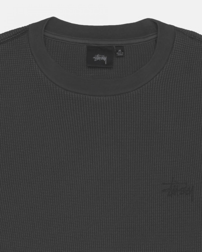 Black Women's Stussy Basic Stock Ls Thermal Tops Philippines | NYK-9174