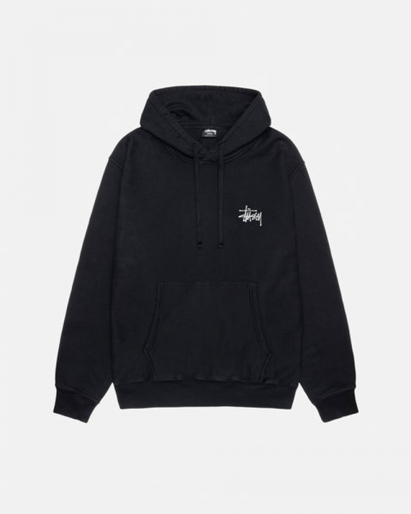 Black Women's Stussy Basic Stüssy Pigment Dyed Hoodie Sweatshirts Philippines | ITU-2452