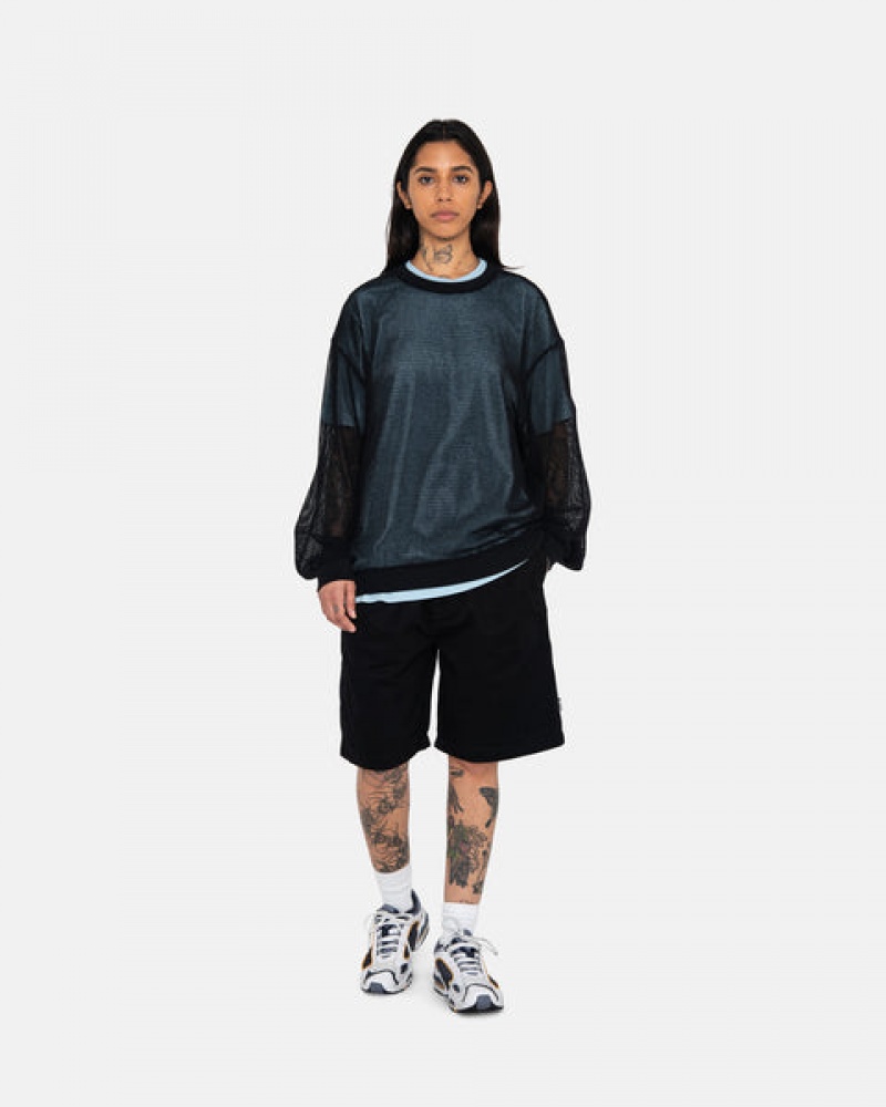 Black Women's Stussy Brushed Beach Shorts Philippines | QVR-0695